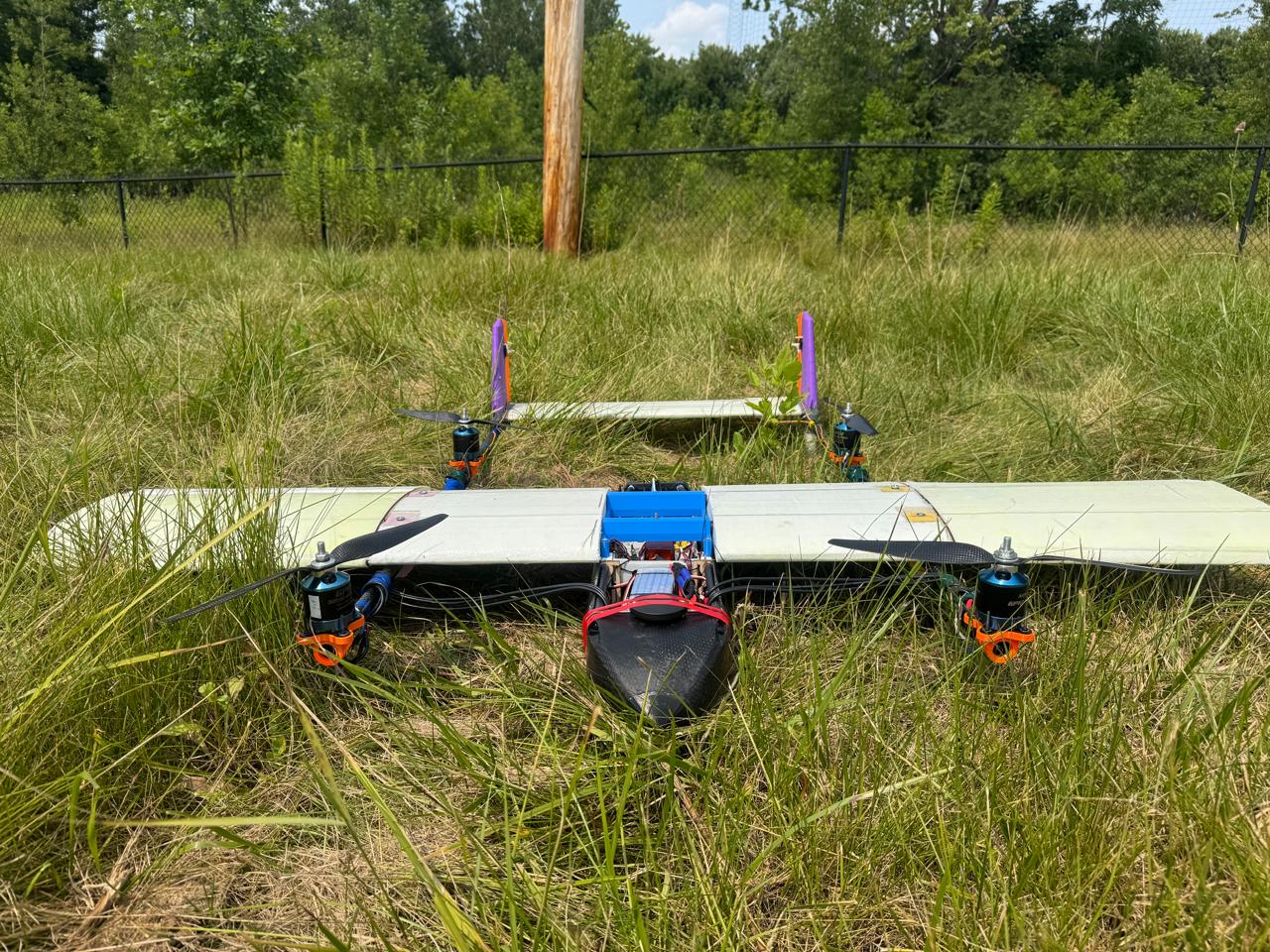 VTOL aircraft prototype in the outdoor flight-test area