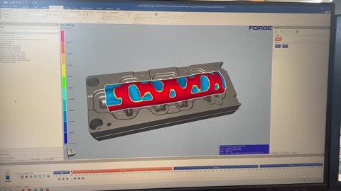 Forge NXT simulation of material forming in a die